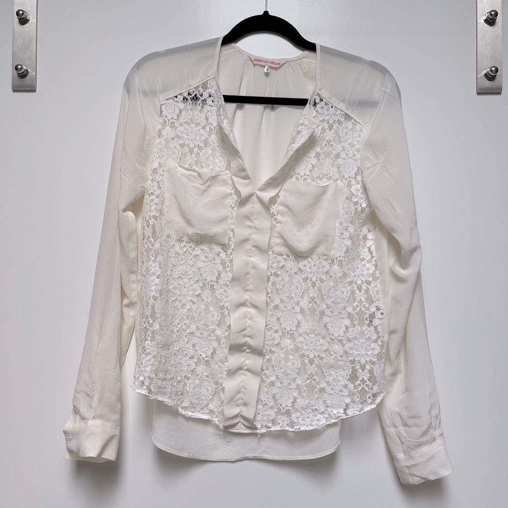 Rebecca Tailor 100% Silk Lace Blouse